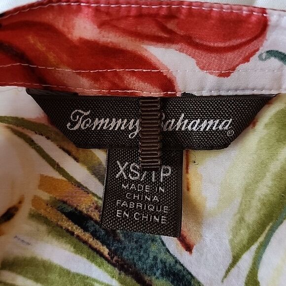 Tommy Bahama Floral 3/4 Long Sleeve Silk Cotton Blend Blouse - Picture 8 of 16